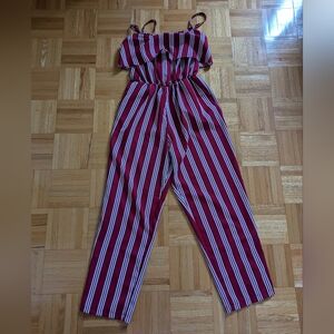 Red And White Strip Romper